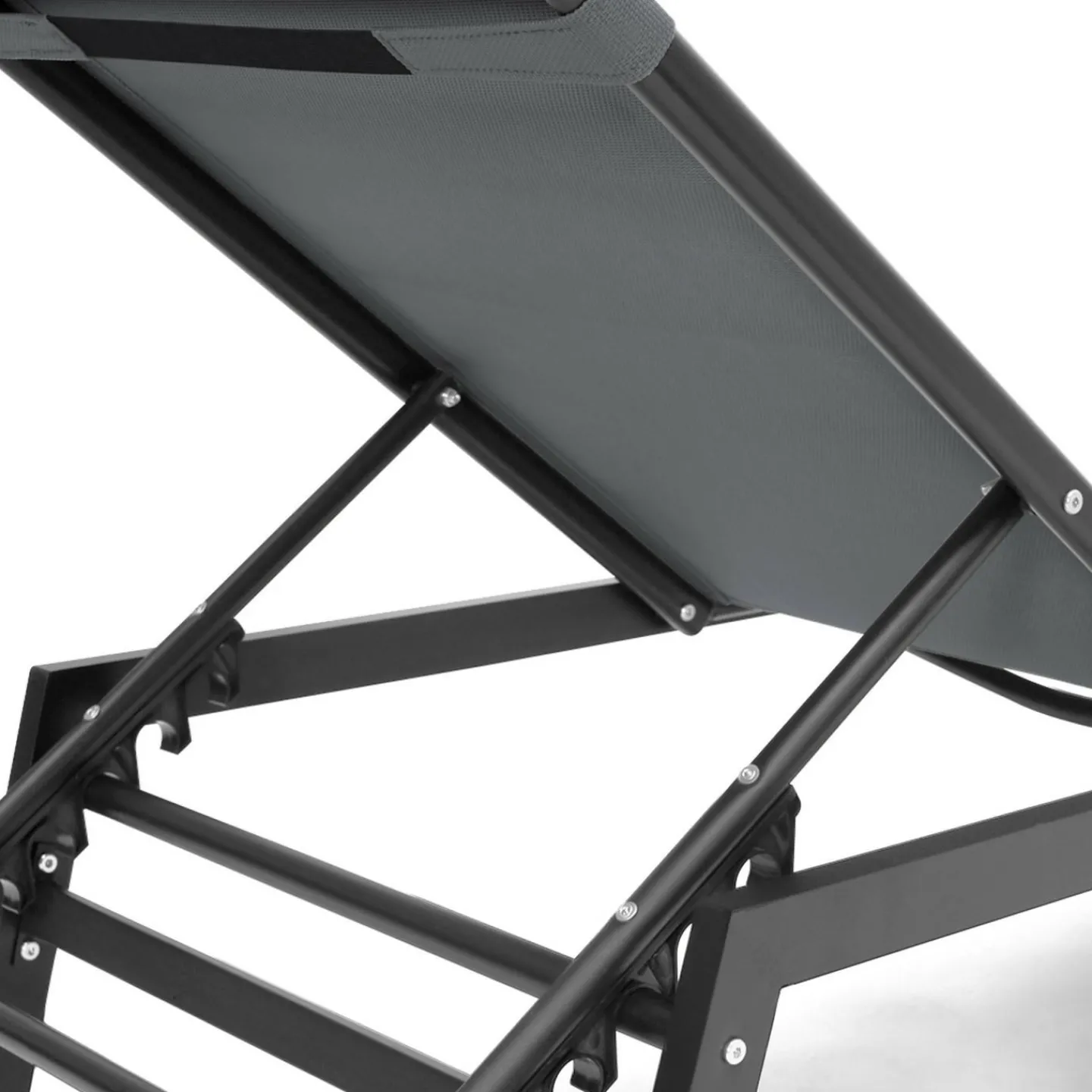 Transats de jardin aluminium gris et noir : lot de 2*IDMarket Sale