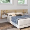 Tête de lit 240 cm en lattes de bois avec chevets et étagères blanches*IDMarket Clearance