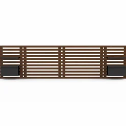 Tête de lit 240 cm en lattes façon bois vieilli avec chevets et étagères noires*IDMarket Sale