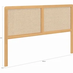 Tête de lit aspect cannage et bois 160 cm*IDMarket Discount