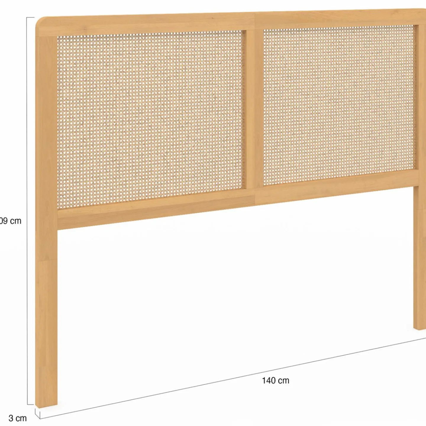 Tête de lit aspect cannage et bois 140 cm*IDMarket Clearance