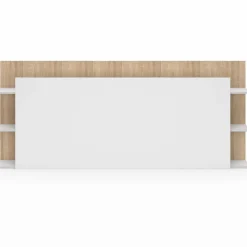 Tête de lit avec rangements blanc et bois sur pied*IDMarket Best