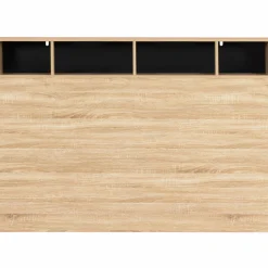 Tête de lit avec rangement intégré bois façon hêtre et noir 165 cm*IDMarket Sale