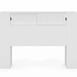 Tête de lit blanche 145 cm avec rangements fermés et niches*IDMarket Clearance