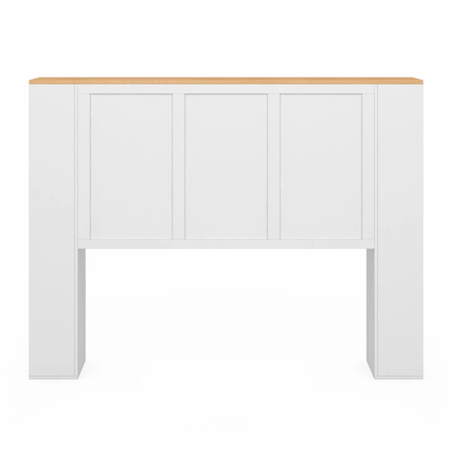 Tête de lit blanche sur pied avec plateau bois*IDMarket Best