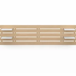 Tête de lit bois clair étagères blanches 5 larges lattes 240 cm*IDMarket