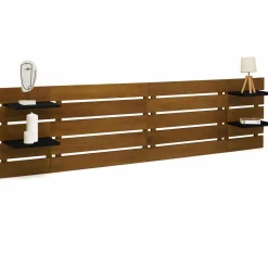 Tête de lit bois vieilli étagères noires 5 larges lattes 240 cm*IDMarket Hot