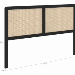 Tête de lit coloris noir et cannage 160 cm*IDMarket