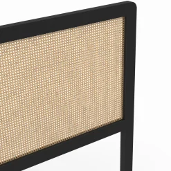 Tête de lit coloris noir et cannage 160 cm*IDMarket