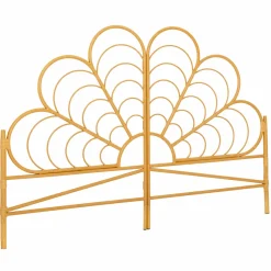 Tête de lit effet rotin 160 cm en forme de fleur*IDMarket