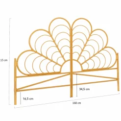 Tête de lit effet rotin 160 cm en forme de fleur*IDMarket