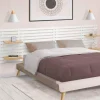 Tête de lit en lattes bois blanc étagères façon hêtre 240 cm*IDMarket Online