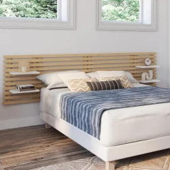 Tête de lit en lattes de bois clair*IDMarket Best