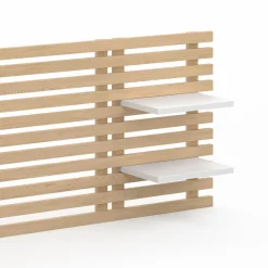 Tête de lit en lattes de bois clair*IDMarket Best