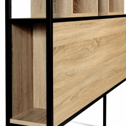 Tête de lit industrielle 145 cm bois et métal*IDMarket Clearance