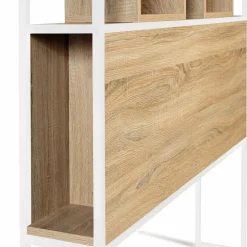 Tête de lit industrielle 145 cm bois et métal blanc*IDMarket New