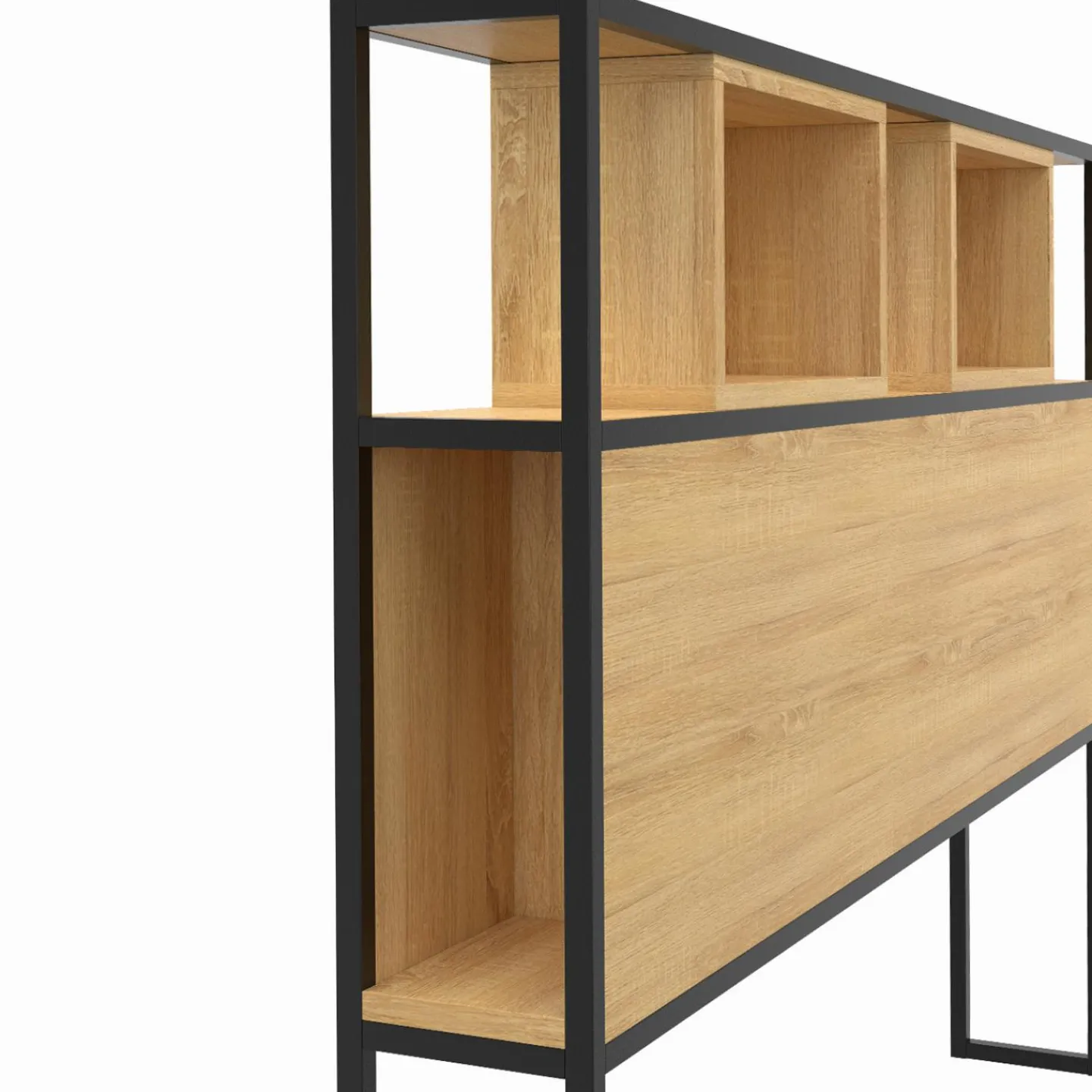 Tête de lit industrielle 165 cm bois et métal*IDMarket Online