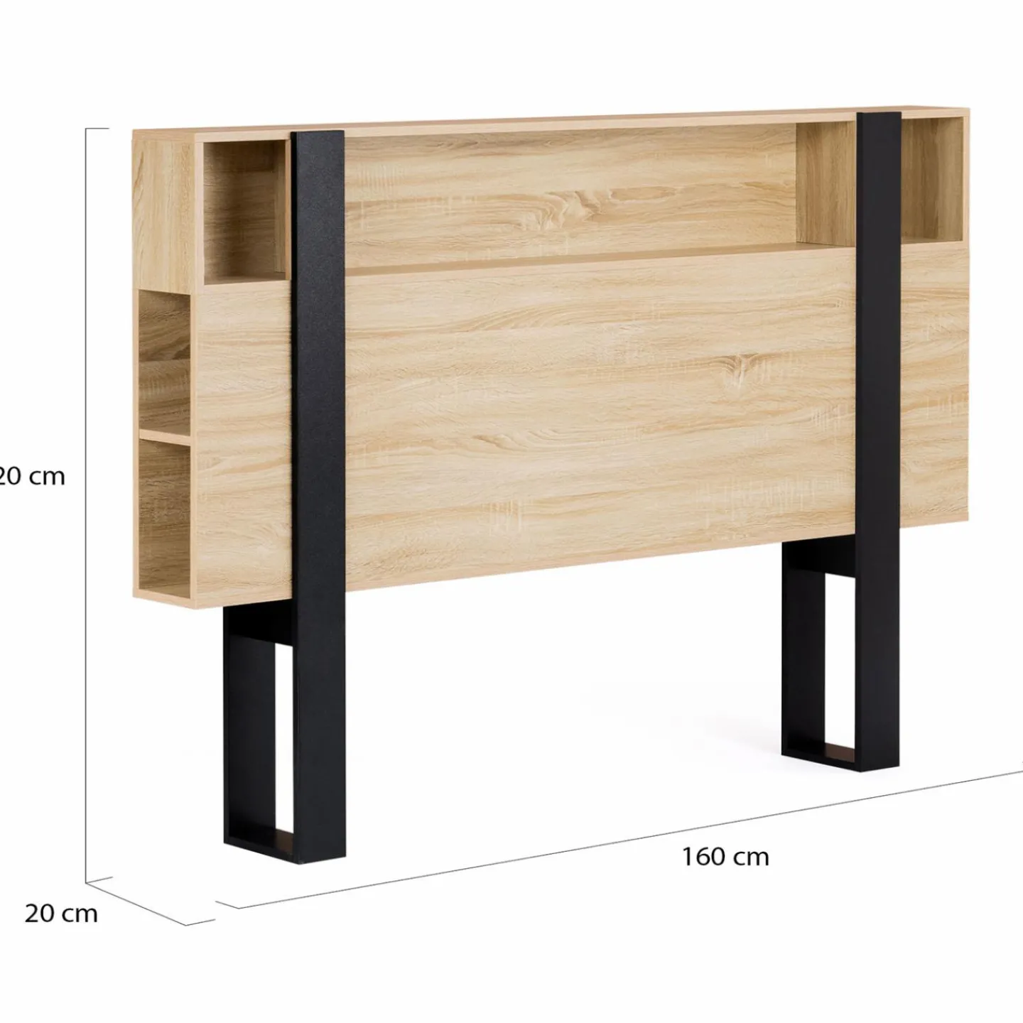 Tête de lit industrielle 160 cm bois et noir*IDMarket Online
