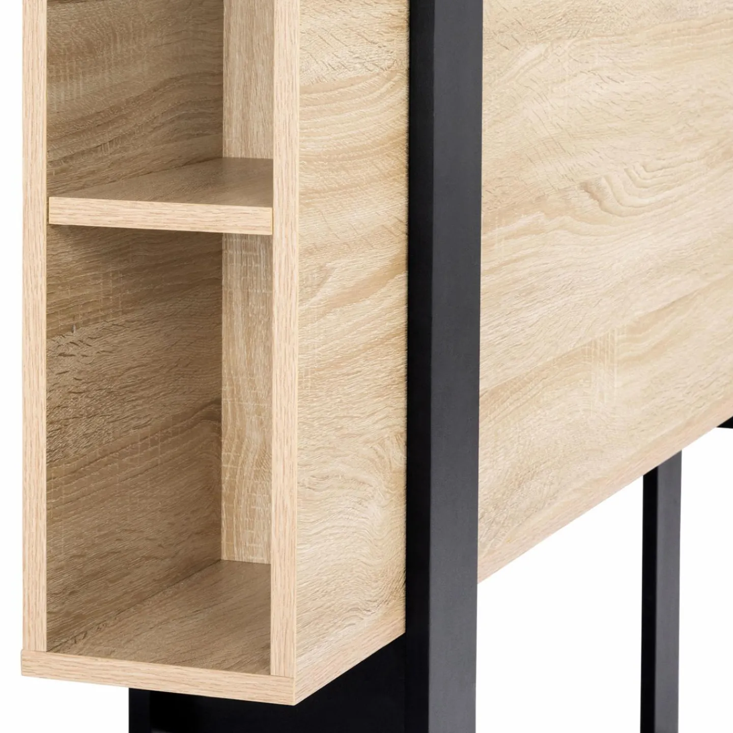Tête de lit industrielle 160 cm bois et noir*IDMarket Online