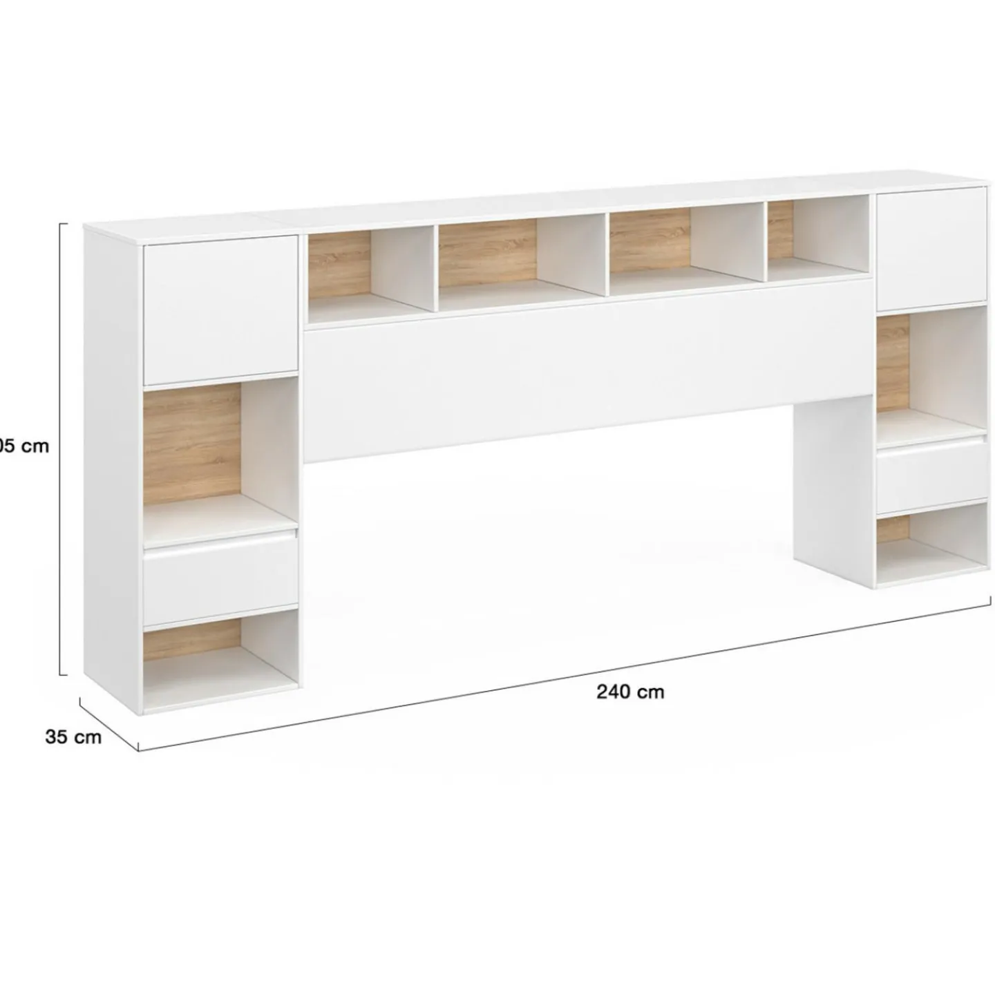 Tête de lit sur pied blanc et bois*IDMarket Outlet