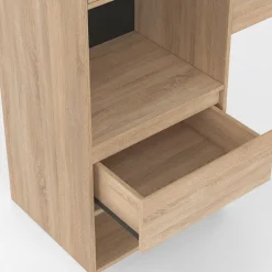 Tête de lit sur pied noir et bois*IDMarket Online