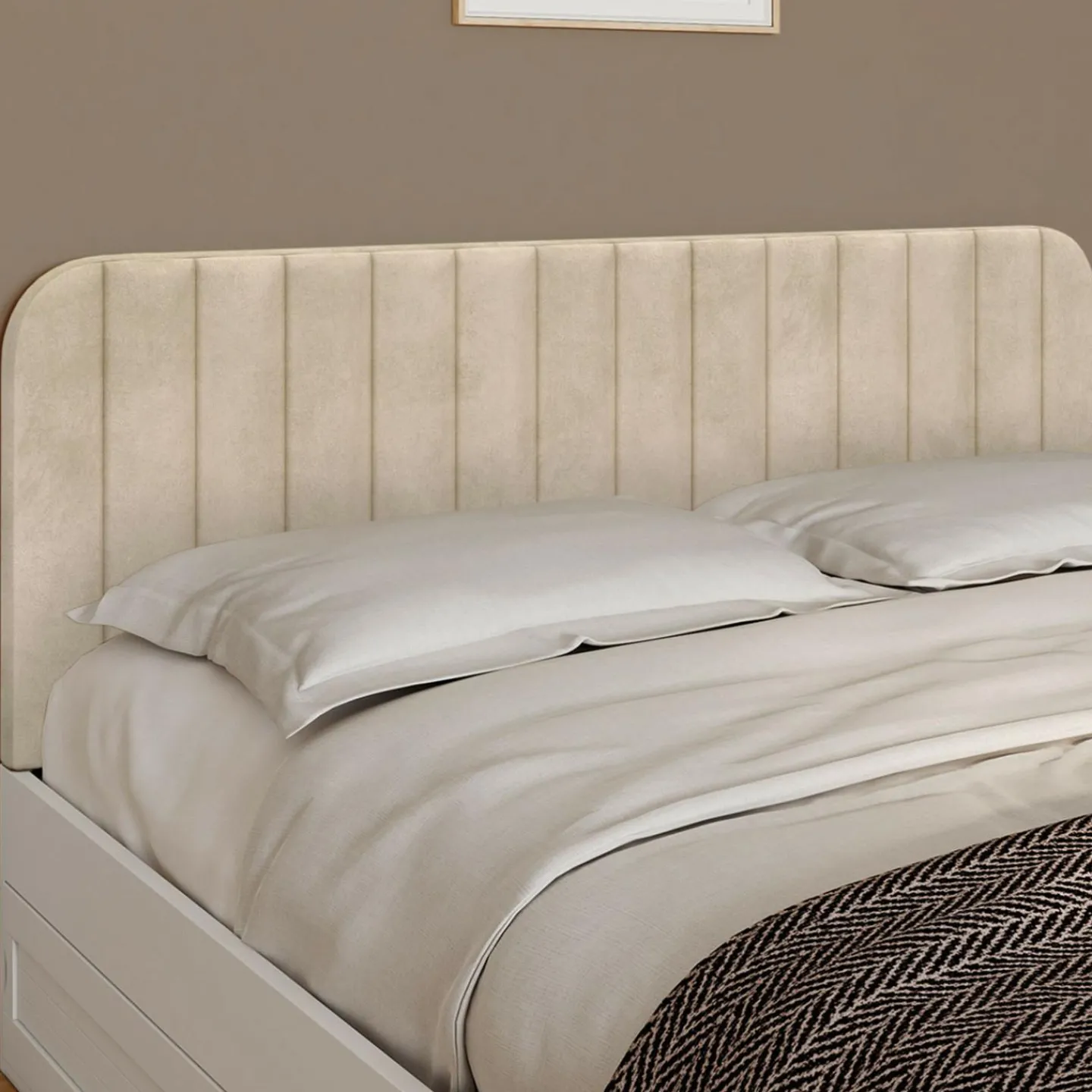 Tête de lit suspendue en velours beige 160 cm*IDMarket