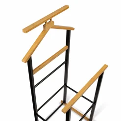 Valet de nuit bois et noir style industriel*IDMarket Clearance