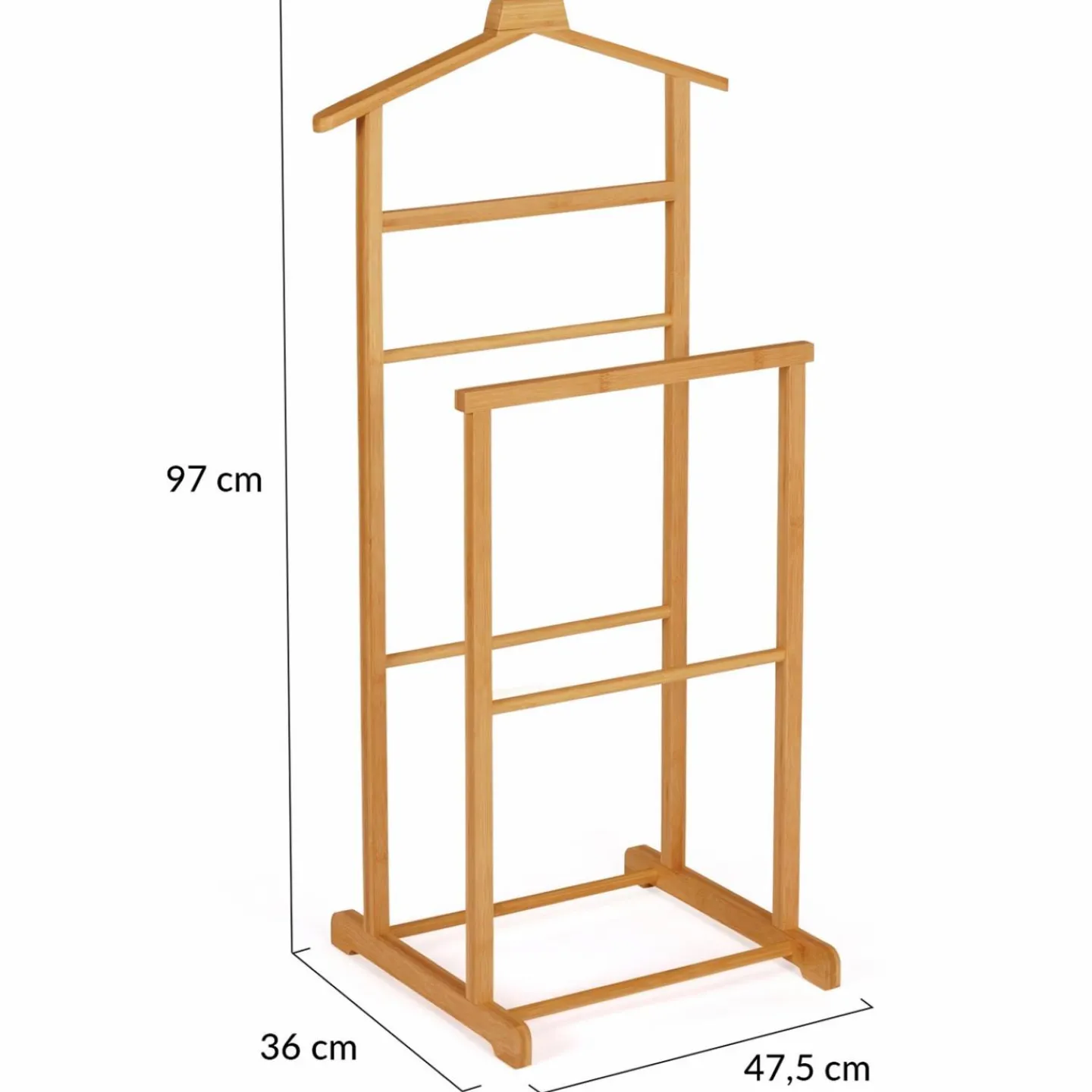 Valet de nuit en bambou portant à vêtements*IDMarket Discount