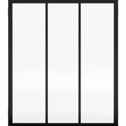 Verrière atelier 3 vitrages métal noir et verre trempé*IDMarket New