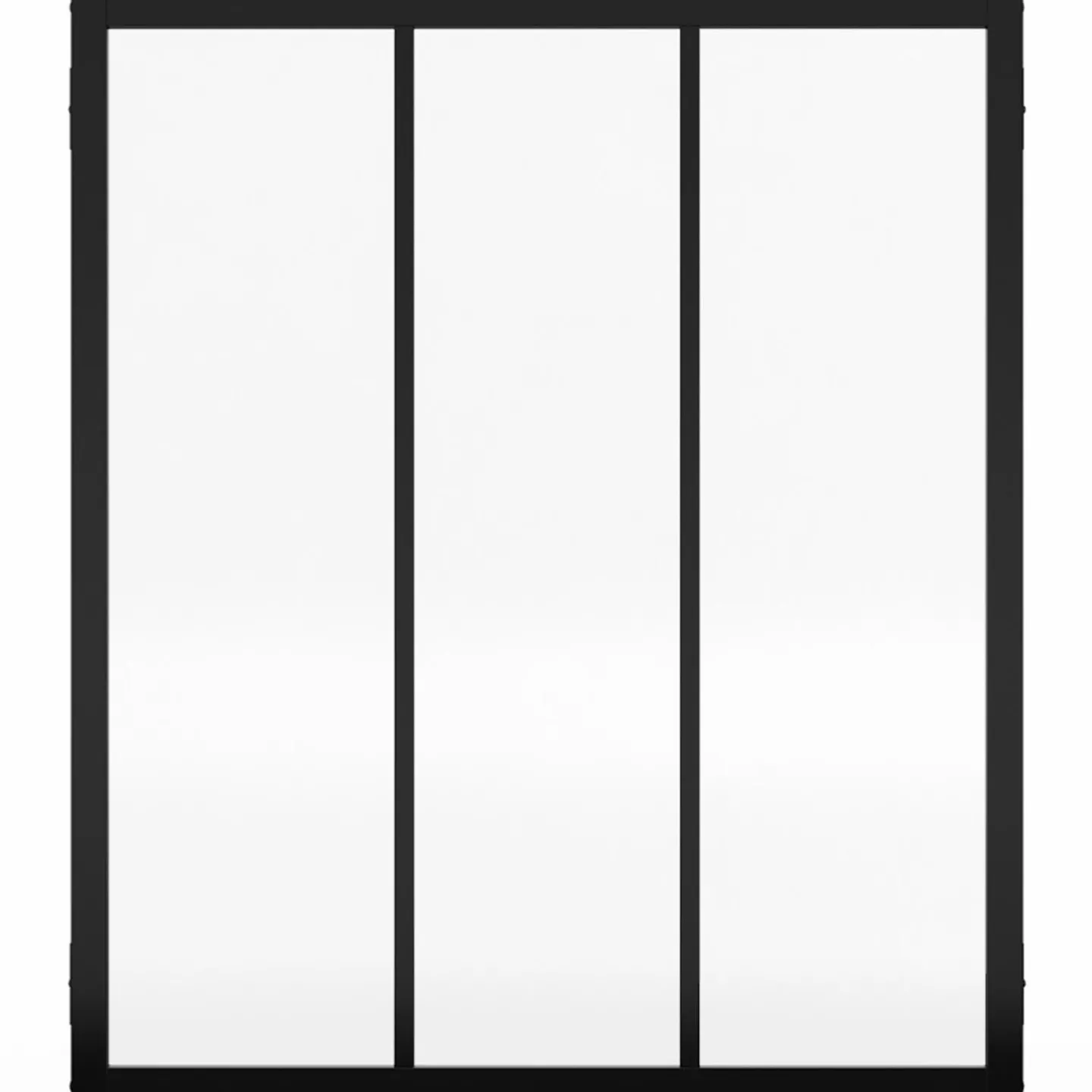 Verrière atelier 3 vitrages métal noir et verre trempé*IDMarket New