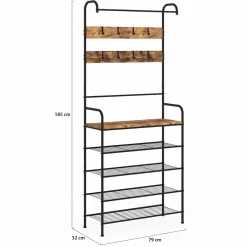 Vestiaire d'entrée 5 étagères style industriel*IDMarket New