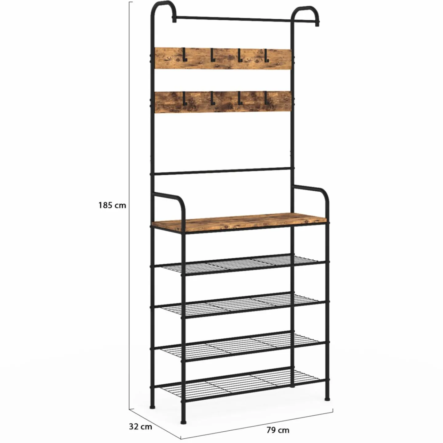 Vestiaire d'entrée 5 étagères style industriel*IDMarket New