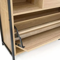 Vestiaire d’entrée avec miroir et range-chaussures style industriel*IDMarket