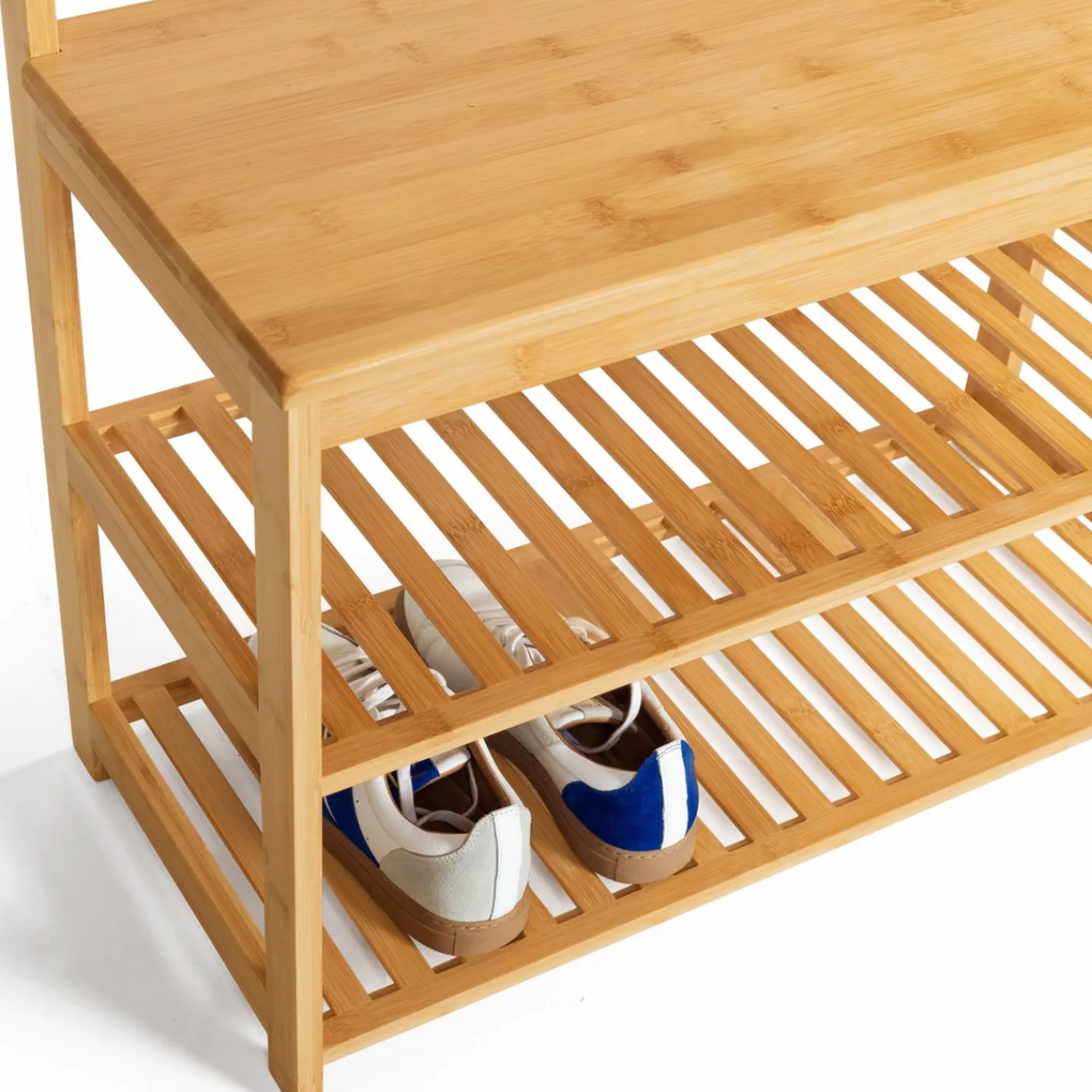 Vestiaire d’entrée en bambou avec portant à vêtements et chaussures*IDMarket Best