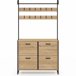 Vestiaire d'entrée industriel meuble chaussures 4 portes*IDMarket Sale