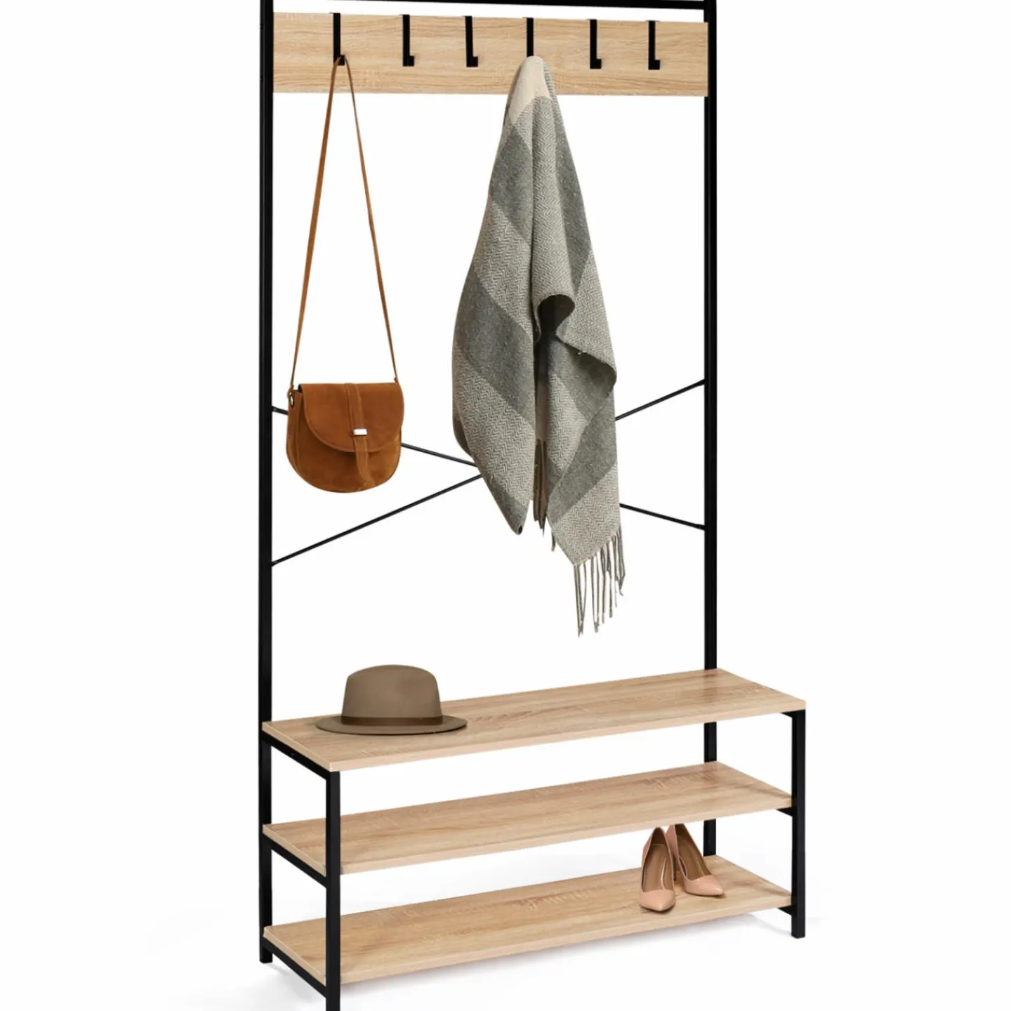 Vestiaire d’entrée style industriel avec tablettes*IDMarket Sale