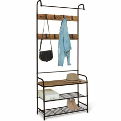 Vestiaire d’entrée style industriel avec banquette*IDMarket Best