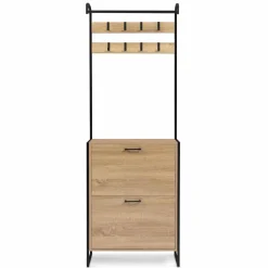 Vestiaire industriel bois et métal noir*IDMarket Hot