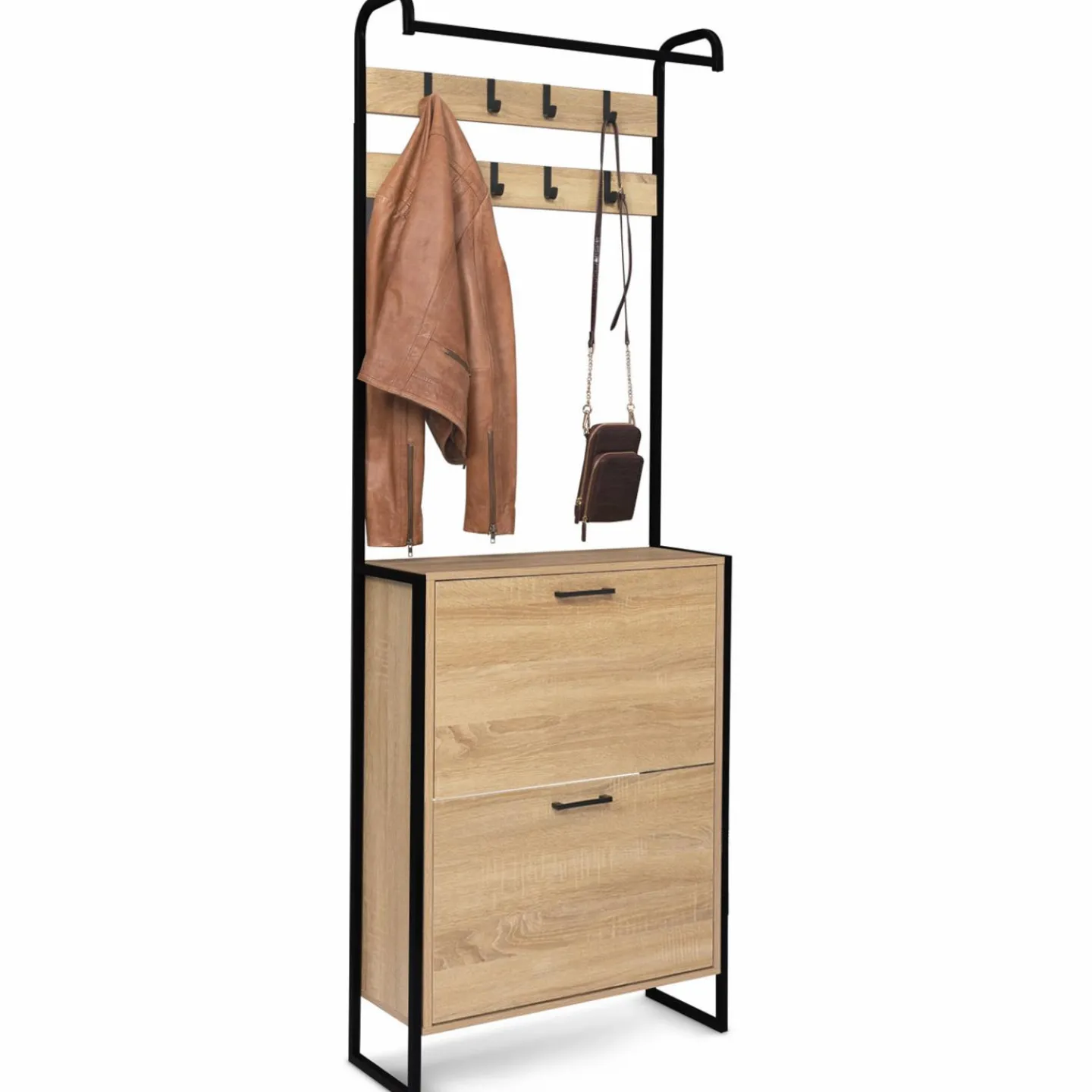 Vestiaire industriel bois et métal noir*IDMarket Hot