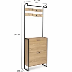 Vestiaire industriel bois et métal noir*IDMarket Hot