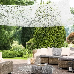 Voile d’ombrage camouflage 4x6 m blanc*IDMarket Online