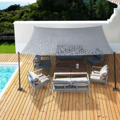 Voile ombrage camouflage gris clair rectangulaire 4x6m*IDMarket Hot